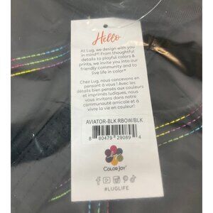 Lug Aviator Handbag - Black Rainbow, Secure Zip, Women's ColorJoy Fashion Access